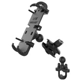 RAM Mount Quick-Grip XL phone mount with handlebar u-bolt base